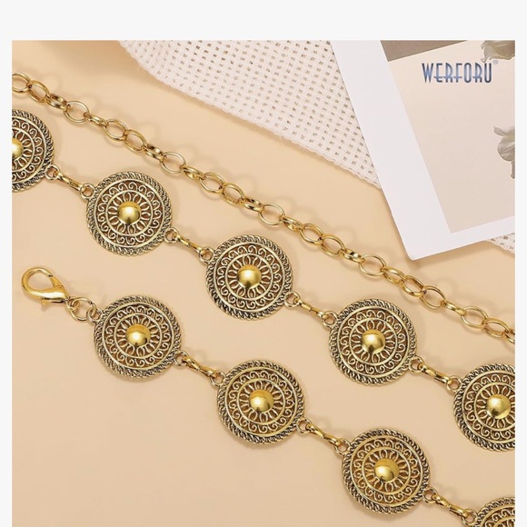 Gold Chain Western Belt - Picture 2 of 3